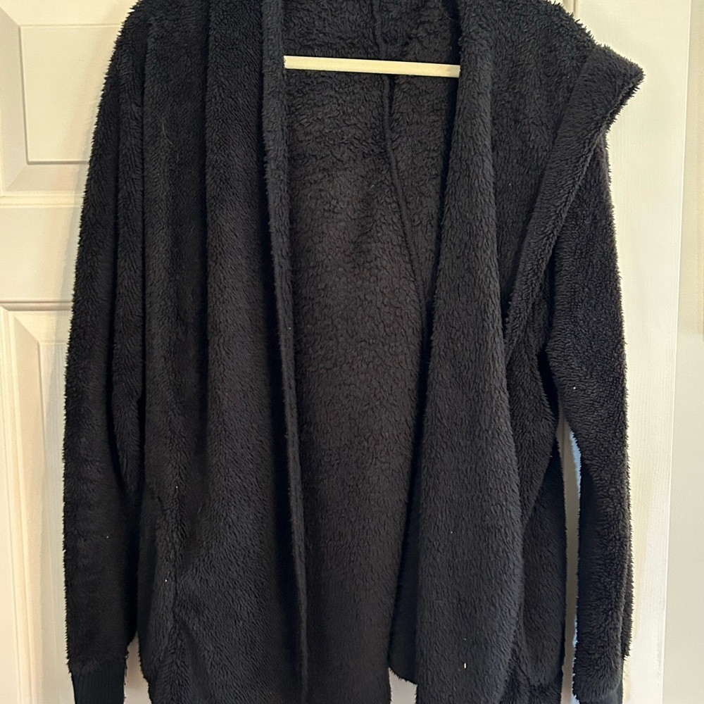 Hem & Thread Black Fuzzy Cardigan